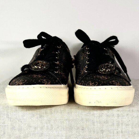 GUESS Luxe Chain-Embellished Snakeskin Sneakers Designer Streetwear Size 7 ½ M - Picture 6 of 16